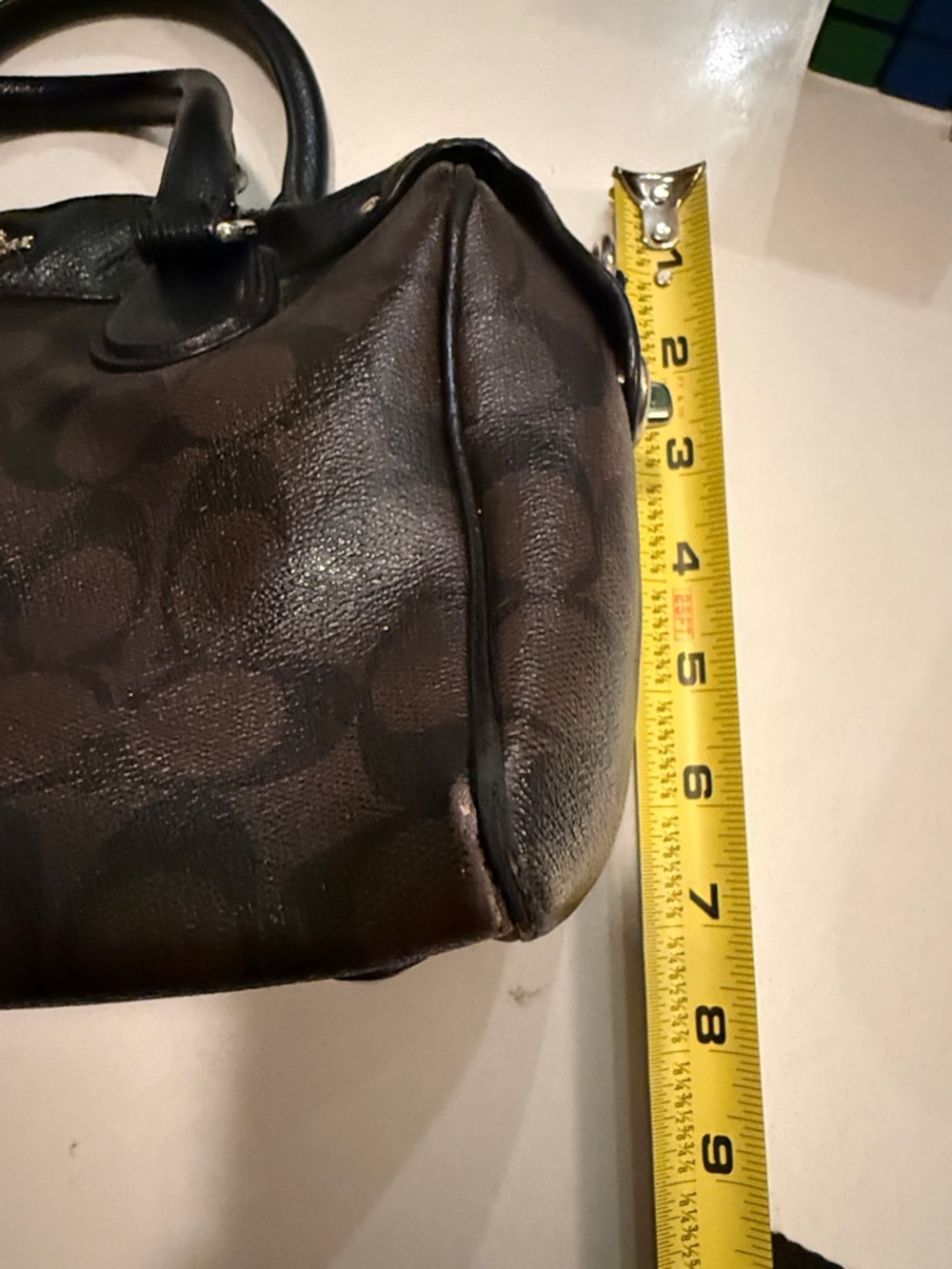Coach Brown and Black Signature Satchel Crossbody NO STRAP - Picture 13 of 13